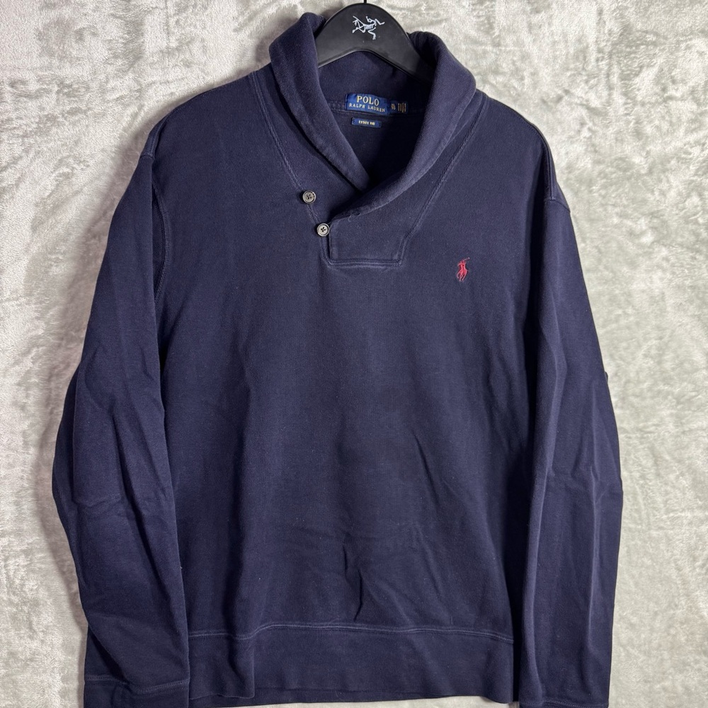 Polo Ralph Lauren Estate Rib Shawl Collar Navy Mens XL Cotton‎ Utility Pullover
